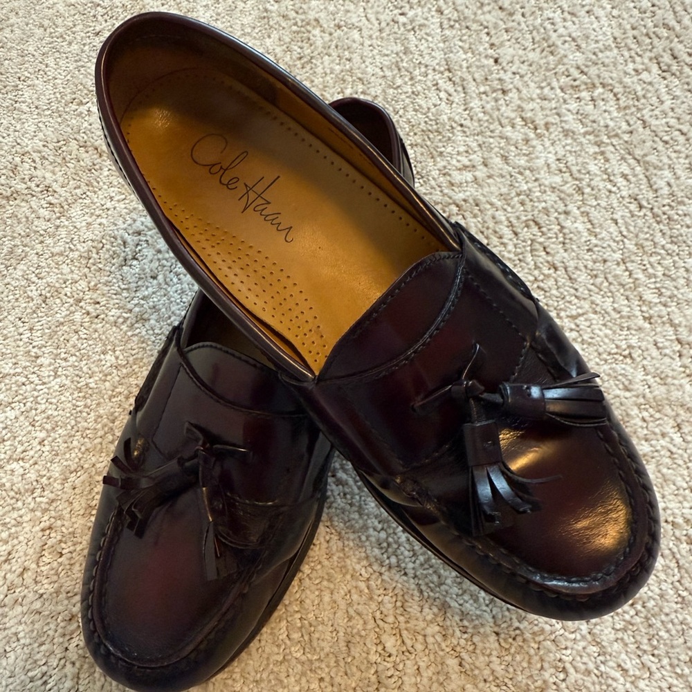 Cole Haan Burgundy Tassel Loafer Size 7.5 D Well-Loved & Ready for‎ Years More